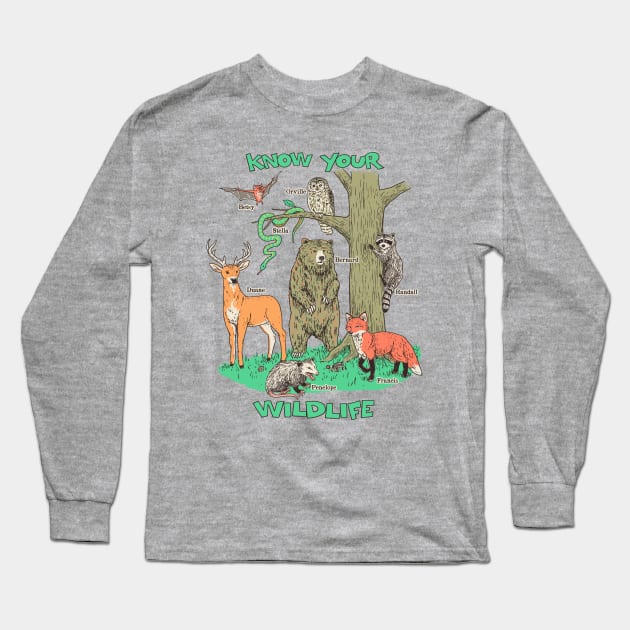 Know Your Wildlife Long Sleeve T-Shirt by Hillary White Rabbit